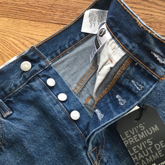 Levis high rise deconstructed denim skirt - Picture 2 of 4